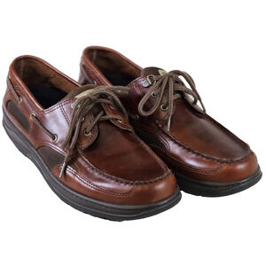 Sebago Men's Brown Leather Boat Deck Shoes Clovehitch II Lace Up Docksiders 11.5